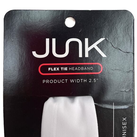 Junk Brands Flex Tie Headband O/S New $18 Super Chill White Lightweight Wicking - Picture 4 of 6
